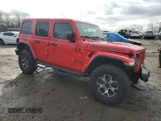 2021 Jeep Wrangler Unlimited Rubicon with VIN 1C4HJXFN6MW820324, listed as a Copart auction lot 85169434 with 48,391 mi miles and Salvage Title. Bid and sale history available at DreamBid. Image 4.