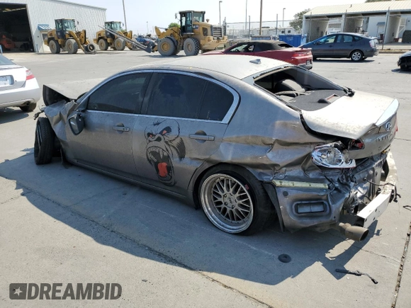 2008 Infiniti G35 with VIN JNKBV61E98M224541, listed as a Copart auction lot 64276944 with Not Provided miles and Salvage Title. Bid and sale history available at DreamBid. Image 2.