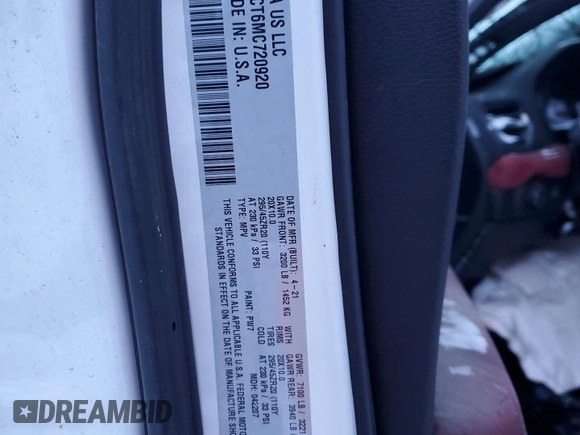 2021 Dodge Durango R/T with VIN 1C4SDJCT6MC720920, listed as a Copart auction lot 41757045 with Not Provided miles and Clean Title. Bid and sale history available at DreamBid. Image 13.