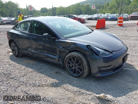 2023 Tesla Model 3 with VIN 5YJ3E1EA2PF566047, listed as a IAAI auction lot 42481008 with 21,143 mi miles and . Bid and sale history available at DreamBid. Image 1.
