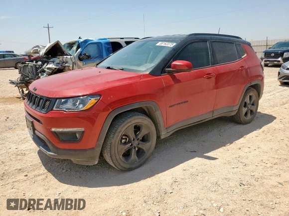 2018 Jeep Compass Latitude with VIN 3C4NJCBB7JT300156, listed as a Copart auction lot 58163375 with 84,702 mi miles and Salvage title. Bid and sale history available at DreamBid. Image 1.