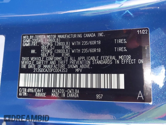 2023 Lexus NX with VIN 2T2GDCAZ0PC004353, listed as a IAAI auction lot 41649834 with 19,585 mi miles. Bid and sale history available at carsss.com. Image 9.