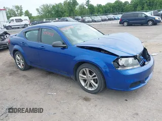 2014 Dodge Avenger SE with VIN 1C3CDZAB0EN219481, listed as a IAAI auction lot 42423873 with 118,496 mi miles and . Bid and sale history available at DreamBid. Image 1.