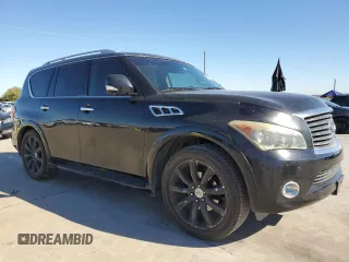 2012 Infiniti QX56 7-passenger with VIN JN8AZ2NF8C9515240, listed as a Copart auction lot 80625364 with 106,945 mi miles and Clean Title. Bid and sale history available at carsss.com. Image 4.