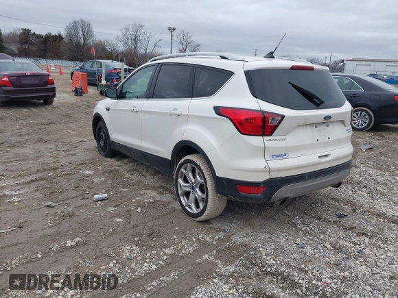 2019 Ford Escape Titanium with VIN 1FMCU9J95KUB50793, listed as a IAAI auction lot 41501161 with 111,644 mi miles. Bid and sale history available at carsss.com. Image 3.