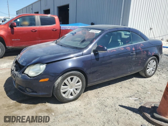 2008 Volkswagen Eos Turbo with VIN WVWBA71F38V030318, listed as a Copart auction lot 53055455 with 143,080 mi miles and Salvage Title. Bid and sale history available at DreamBid. Image 1.