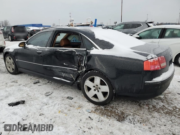 2005 Audi A8 L with VIN WAUML44E05N014638, listed as a Copart auction lot 42141715 with 153,216 mi miles and Clean Title. Bid and sale history available at carsss.com. Image 2.