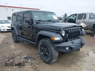 2021 Jeep Wrangler Unlimited Willys with VIN 1C4HJXDN8MW595665, listed as a IAAI auction lot 41507555 with 24,505 mi miles and . Bid and sale history available at DreamBid. Image 1.
