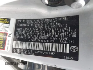 2013 Toyota Camry L with VIN 4T4BF1FKXDR313627, listed as a IAAI auction lot 41855022 with 128,782 mi miles. Bid and sale history available at carsss.com. Image 9.