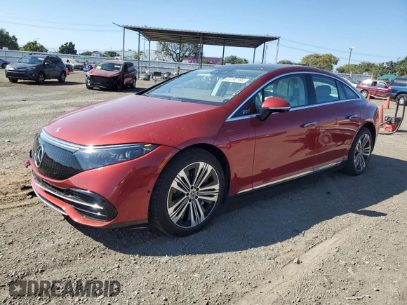 2022 Mercedes-Benz EQS with VIN W1KCG2DB7NA017658, listed as a Copart auction lot 65192394 with 11,863 mi miles and Salvage Title. Bid and sale history available at carsss.com. Image 1.