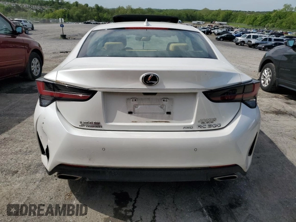 2019 Lexus RC with VIN JTHS85BC9K5004669, listed as a Copart auction lot 54005054 with 24,421 mi miles and Salvage Title. Bid and sale history available at carsss.com. Image 6.