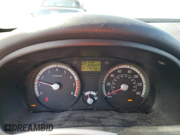 2009 Kia Rio LX with VIN KNADE223396477003, listed as a Copart auction lot 44943675 with 174,791 mi miles and Salvage Title. Bid and sale history available at carsss.com. Image 9.