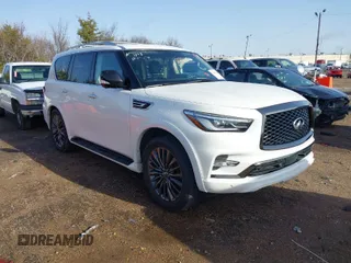 2022 Infiniti QX80 LUXE with VIN JN8AZ2AD0N9870278, listed as a IAAI auction lot 41460139 with 51,829 mi miles. Bid and sale history available at carsss.com. Image 1.
