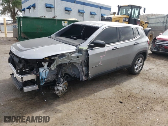 2023 Jeep Compass Sport z VIN 3C4NJDAN8PT508895, wystawiony jako Copart lot #57357745 z przebiegiem 19 211 mil mil oraz Szkoda całkowita • Salvage title. Historia ofert i sprzedaży dostępna na DreamBid. Obrazek 1.