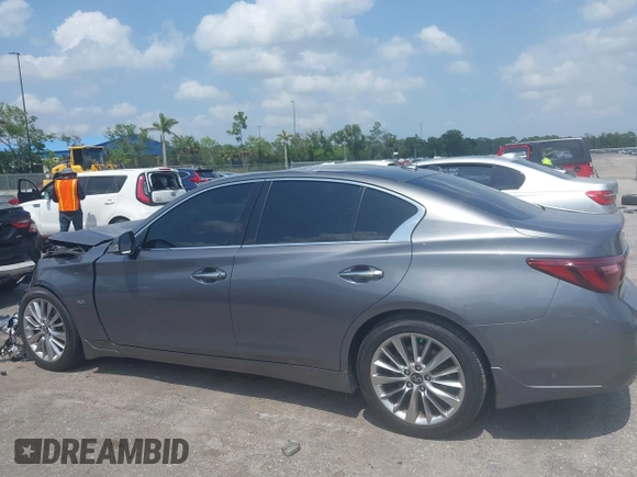 2020 Infiniti Q50 Pure with VIN JN1EV7APXLM208317, listed as a IAAI auction lot 39446112 with 34,846 mi miles and . Bid and sale history available at carsss.com. Image 15.