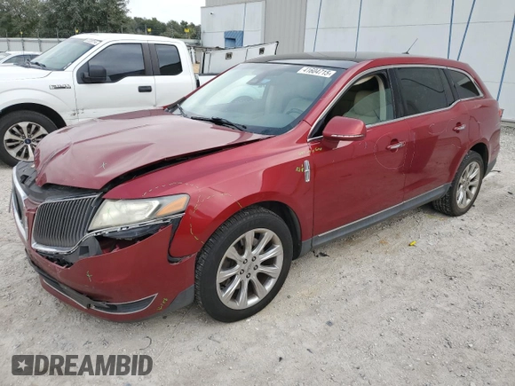 2013 Lincoln MKT with VIN 2LMHJ5FK1DBL51848, listed as a Copart auction lot 41604715 with 262,940 mi miles and Salvage Title. Bid and sale history available at DreamBid. Image 1.