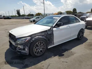 2016 Mercedes-Benz C 450 AMG with VIN 55SWF6EB1GU123208, listed as a Copart auction lot 50345425 with 117,561 mi miles and Salvage Title. Bid and sale history available at carsss.com. Image 1.