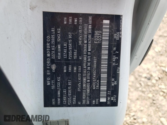 2012 Ford Transit Connect XL с VIN NM0LS7AN5CT084827, выставлен на аукционе Copart как лот 60090315 с пробегом 94 499 миль миль и Чистый • Clean title. История ставок и продаж доступна на DreamBid. Изображение 12.