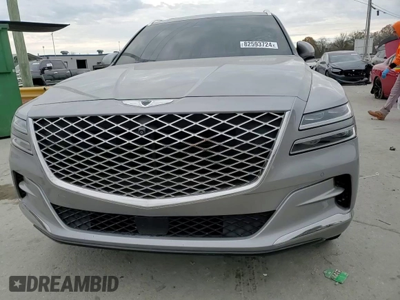 2021 Genesis GV80 with VIN KMUHCESC9MU064855, listed as a Copart auction lot 82593724 with 111,456 mi miles and Salvage title. Bid and sale history available at DreamBid. Image 12.