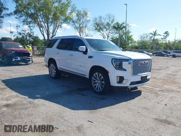 2023 GMC Yukon Denali with VIN 1GKS1DKL2PR303909, listed as a IAAI auction lot 42018679 with 65,532 mi miles. Bid and sale history available at carsss.com. Image 1.