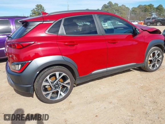 2022 Hyundai Kona Limited with VIN KM8K53A31NU789002, listed as a IAAI auction lot 41299502 with 44,424 mi miles. Bid and sale history available at carsss.com. Image 4.