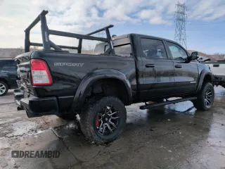2022 Ram 1500 Big Horn with VIN 1C6SRFFTXNN314498, listed as a Copart auction lot 51780115 with 19,913 mi miles and Salvage Title. Bid and sale history available at carsss.com. Image 3.