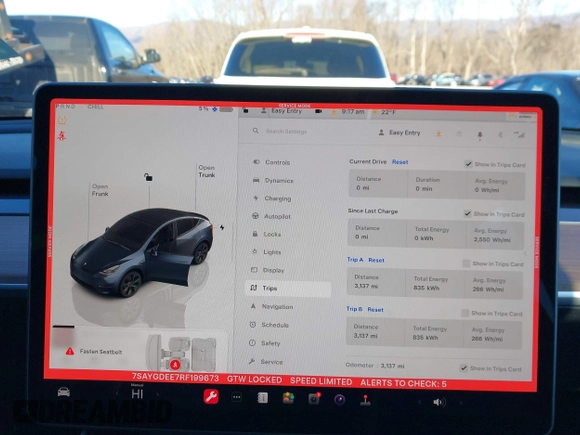 2024 Tesla Model Y Long Range with VIN 7SAYGDEE7RF199673, listed as a IAAI auction lot 41263305 with 3,137 mi miles and . Bid and sale history available at DreamBid. Image 7.