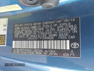 2015 Scion tC with VIN JTKJF5C77F3088828, listed as a IAAI auction lot 41846399 with 203,677 mi miles. Bid and sale history available at carsss.com. Image 9.