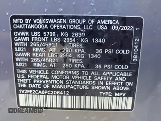2023 Volkswagen Atlas SEL Premium R-Line с VIN 1V2FE2CA6PC206412, выставлен на аукционе IAAI как лот 41801027 с пробегом 64 898 миль миль и . История ставок и продаж доступна на DreamBid. Изображение 9.