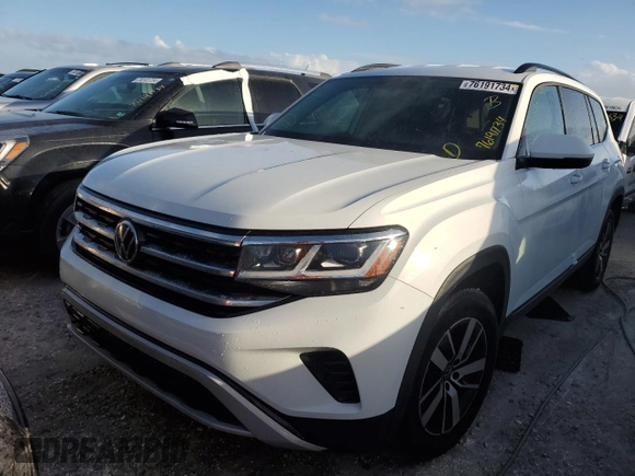 2021 Volkswagen Atlas SE z VIN 1V2DP2CA8MC562311, wystawiony jako Copart lot #76191734 z przebiegiem 34 756 mil mil oraz Szkoda całkowita • Salvage title. Historia ofert i sprzedaży dostępna na DreamBid. Obrazek 1.