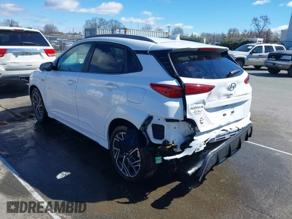 2023 Hyundai Kona N Line with VIN KM8K3CA34PU980566, listed as a IAAI auction lot 41745359 with 45,951 mi miles. Bid and sale history available at carsss.com. Image 3.