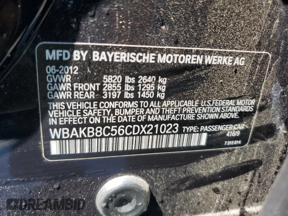 2012 BMW 7 Series 750Li с VIN WBAKB8C56CDX21023, выставлен на аукционе Copart как лот 61988955 с пробегом 145 022 миль миль и Списание • Salvage title. История ставок и продаж доступна на DreamBid. Изображение 12.