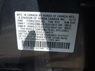 2011 Acura MDX Technology z VIN 2HNYD2H69BH510917, wystawiony jako IAAI lot #42233288 z przebiegiem 114 618 mil mil oraz . Historia ofert i sprzedaży dostępna na DreamBid. Obrazek 9.