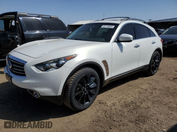 2013 Infiniti FX with VIN JN8CS1MW5DM173270, listed as a Copart auction lot 52174825 with 143,081 mi miles and Salvage Title. Bid and sale history available at carsss.com. Image 1.