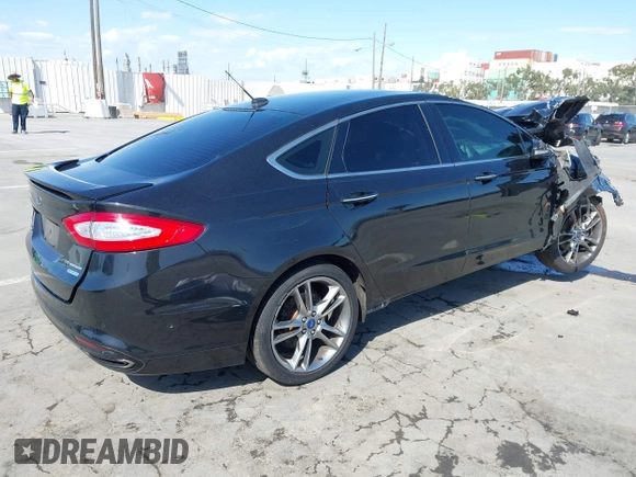 2014 Ford Fusion Titanium with VIN 3FA6P0K98ER163915, listed as a IAAI auction lot 41974577 with Not Provided miles. Bid and sale history available at carsss.com. Image 4.