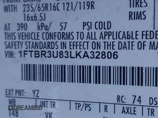 2020 Ford Transit Cargo with VIN 1FTBR3U83LKA32806, listed as a IAAI auction lot 41364870 with 173,822 mi miles and . Bid and sale history available at DreamBid. Image 9.