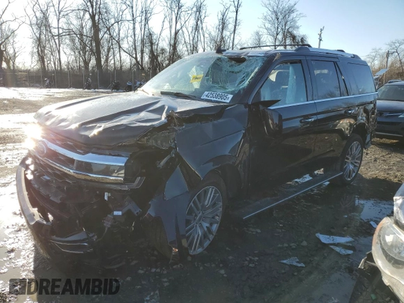 2024 Ford Expedition Limited with VIN 1FMJU2A89REA37391, listed as a Copart auction lot 42538905 with 10,297 mi miles and Non repairable. Bid and sale history available at DreamBid. Image 1.
