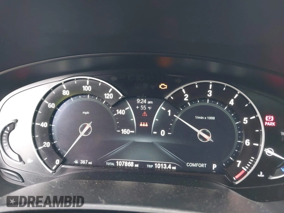 2018 BMW 5 Series 540i xDrive with VIN WBAJE7C59JWC55346, listed as a IAAI auction lot 42300109 with 107,868 mi miles and . Bid and sale history available at DreamBid. Image 7.