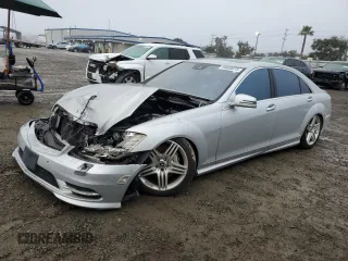 2013 Mercedes-Benz S with VIN WDDNG7DBXDA510464, listed as a Copart auction lot 44603075 with 97,629 mi miles and Salvage Title. Bid and sale history available at carsss.com. Image 1.