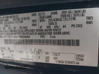 2015 Ford Transit Cargo with VIN 1FTYE1YM6FKB00845, listed as a IAAI auction lot 38618310 with 192,991 mi miles and . Bid and sale history available at carsss.com. Image 9.