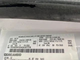 2019 Ford Econoline Commercial with VIN 1FDXE4FS3KDC07778, listed as a Copart auction lot 43640515 with 138,321 mi miles and Clean Title. Bid and sale history available at carsss.com. Image 10.