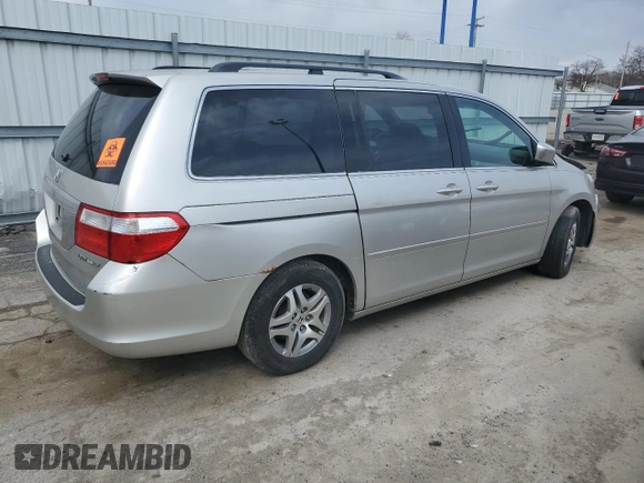 2005 Honda Odyssey EX with VIN 5FNRL38405B047948, listed as a Copart auction lot 50130755 with 0 mi miles and Salvage Title. Bid and sale history available at carsss.com. Image 3.