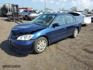 2005 Honda Civic Sdn LX SSRS with VIN 2HGES16625H512381, listed as a Copart auction lot 45058335 with 36,378 mi miles and Salvage Title. Bid and sale history available at carsss.com. Image 1.