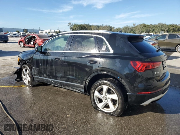 2022 Audi Q3 Premium with VIN WA1AUCF32N1001495, listed as a Copart auction lot 83381104 with 24,682 mi miles and Salvage Title. Bid and sale history available at carsss.com. Image 2.