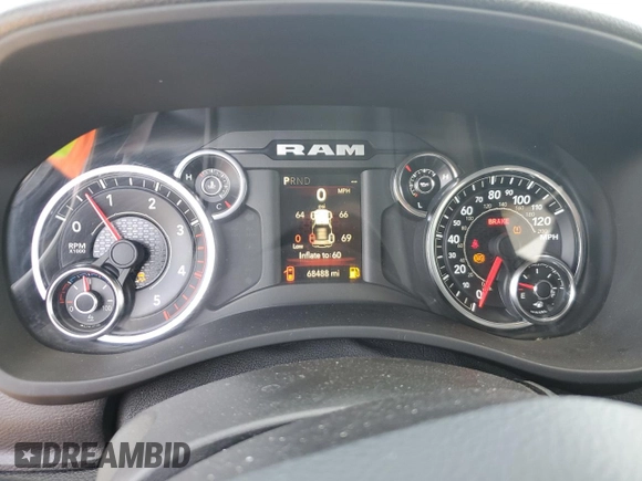 2021 Ram 2500 Tradesman with VIN 3C6UR5CL4MG675319, listed as a Copart auction lot 47668535 with 68,488 mi miles and Salvage Title. Bid and sale history available at carsss.com. Image 9.