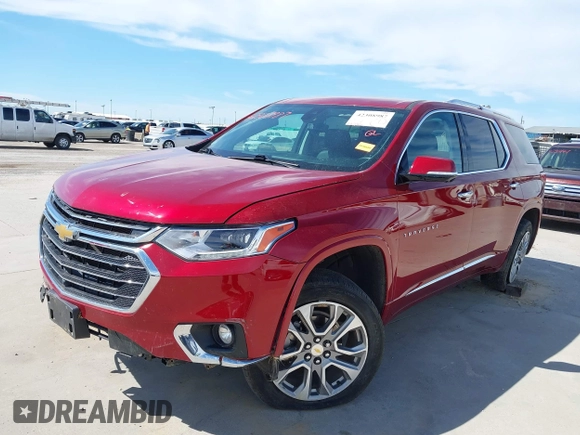 2020 Chevrolet Traverse Premier with VIN 1GNERKKW0LJ225601, listed as a IAAI auction lot 42308987 with 48,796 mi miles and . Bid and sale history available at DreamBid. Image 21.