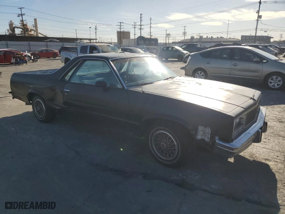 1984 Chevrolet El Camino with VIN 1GCCW80H6ER181690, listed as a Copart auction lot 84205954 with 75,912 mi miles and Salvage Title. Bid and sale history available at carsss.com. Image 4.