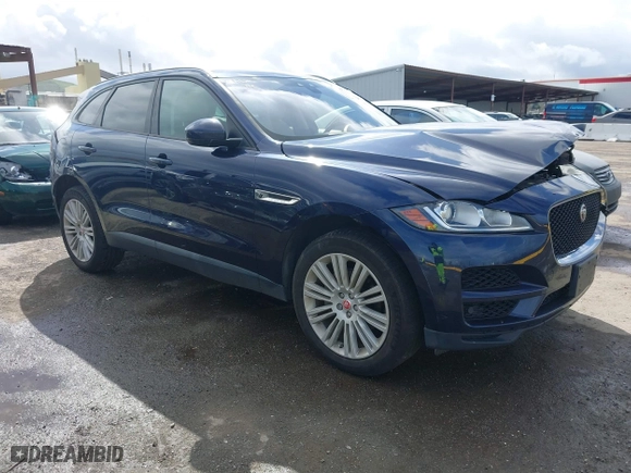 2018 Jaguar F-PACE 25t Premium with VIN SADCJ2FX9JA274582, listed as a IAAI auction lot 41809189 with 54,087 mi miles. Bid and sale history available at carsss.com. Image 1.