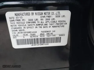 2013 Infiniti M37 with VIN JN1BY1AP0DM514046, listed as a IAAI auction lot 42031499 with 219,726 mi miles. Bid and sale history available at carsss.com. Image 9.