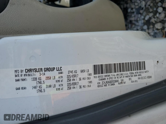 2014 Ram Cargo Van Tradesman with VIN 2C4JRGAG8ER338001, listed as a Copart auction lot 46951905 with 323,135 mi miles and Clean Title. Bid and sale history available at DreamBid. Image 13.